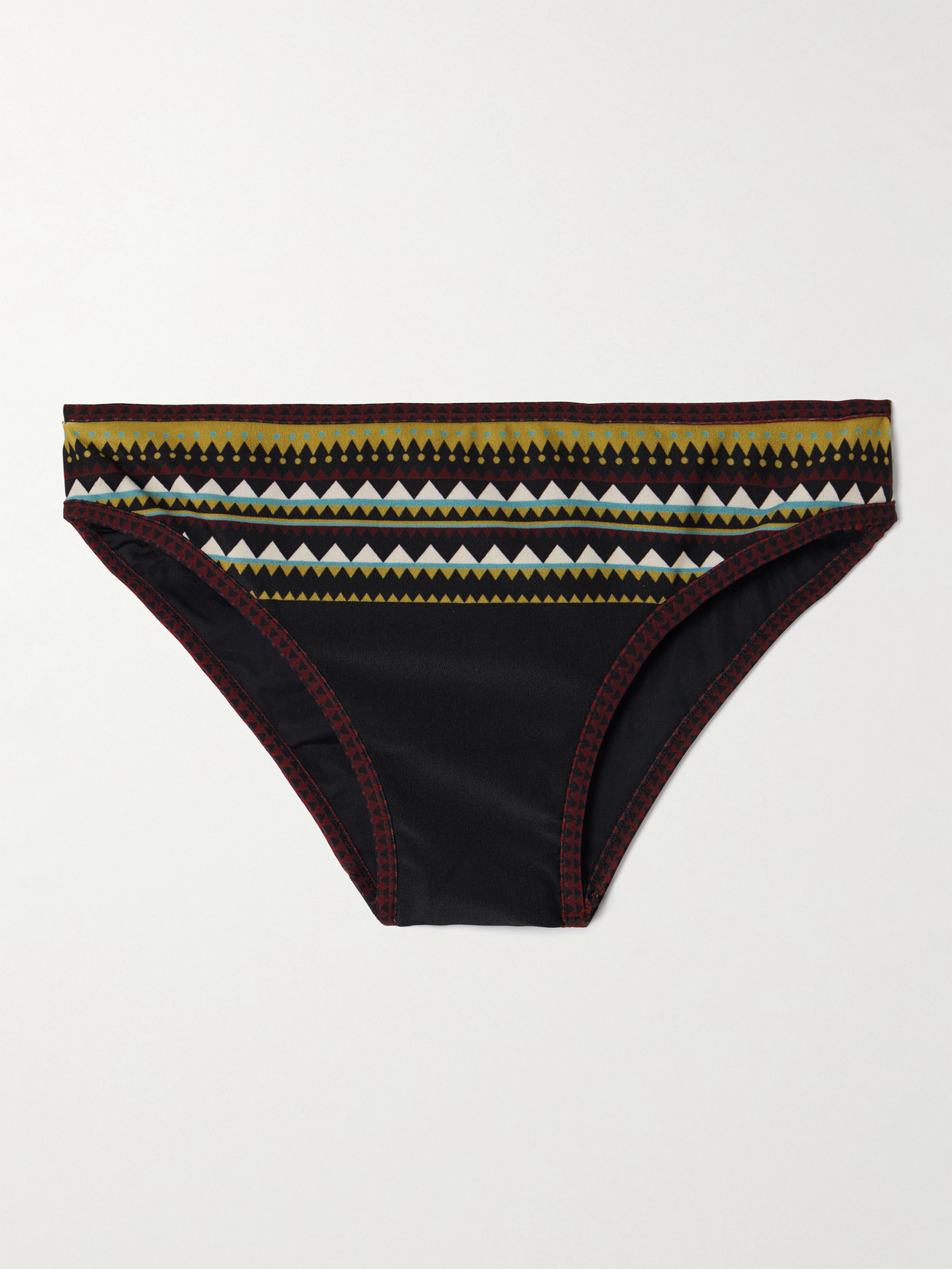 La Doublej Printed Bikini Briefs In Black