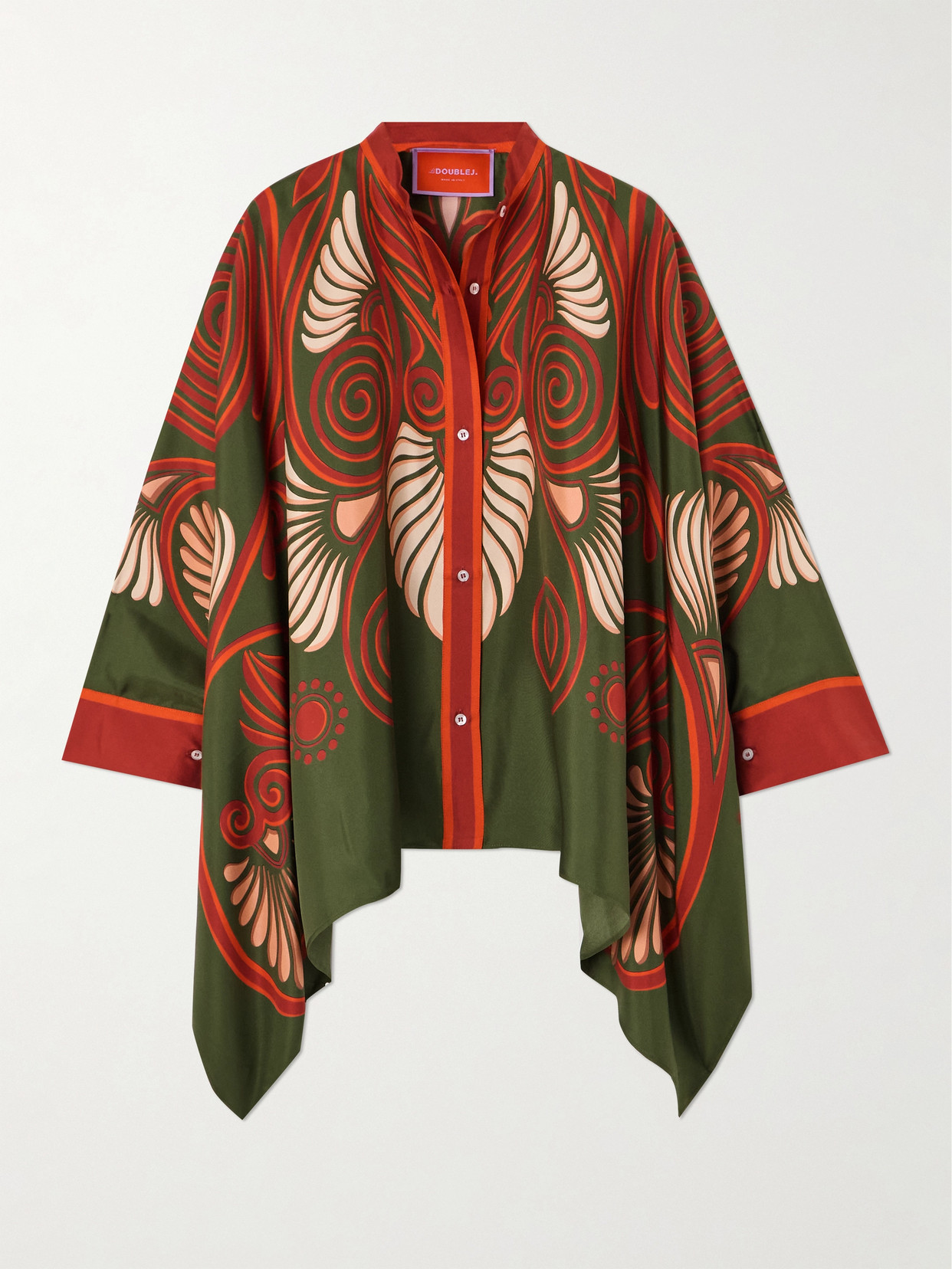 La DoubleJ - Foulard Printed Silk-twill Shirt - Green