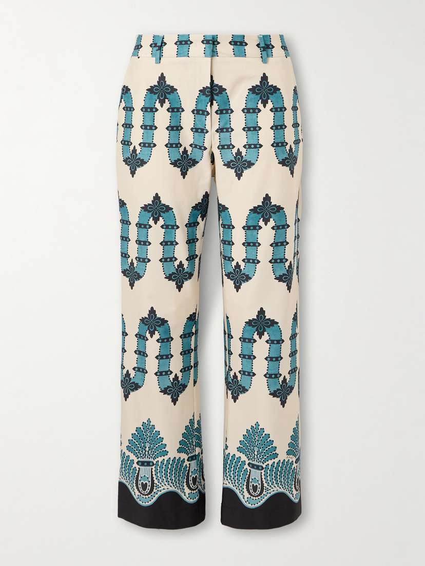 La DoubleJ 24/7 Printed Cotton-blend Twill Slim-leg Pants