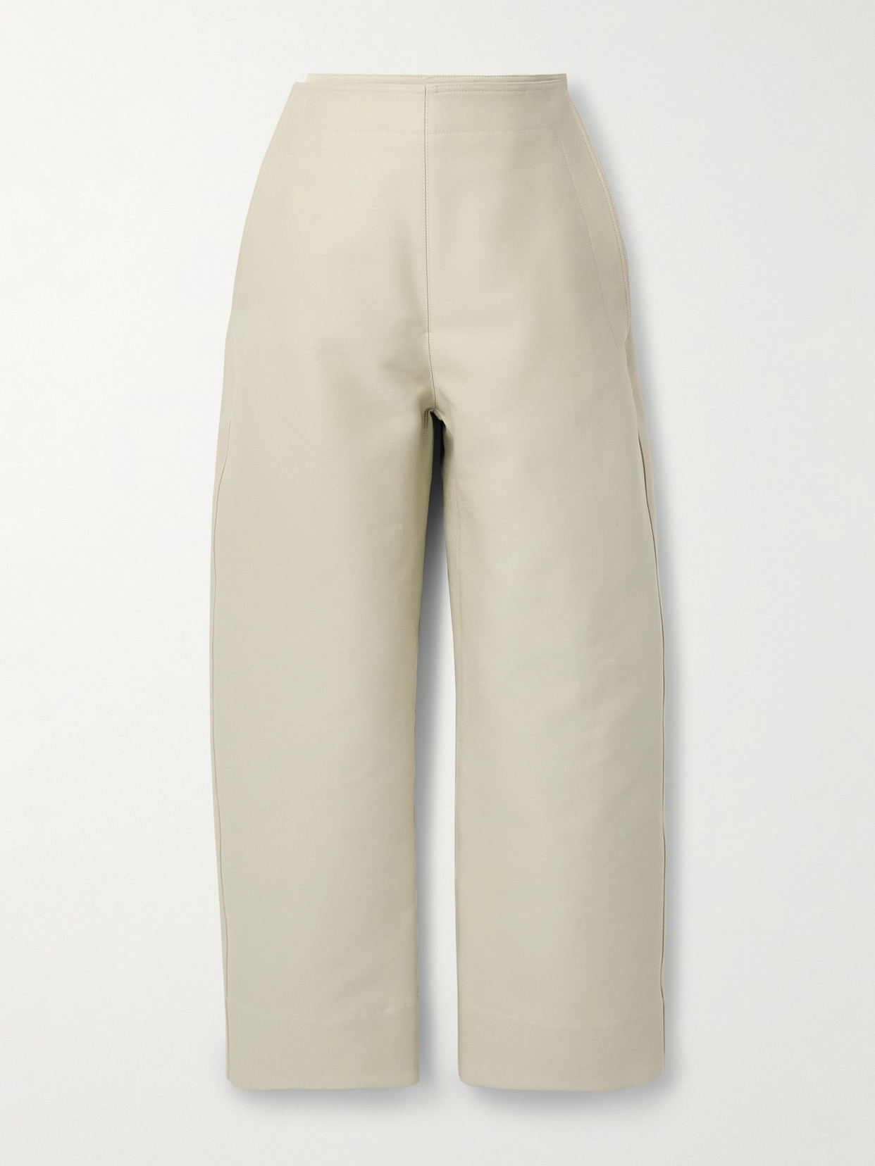 Bottega Veneta Layered Cotton-gabardine Wide-leg Pants In Off-white