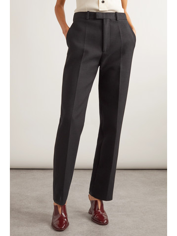 Bottega Veneta Pleated cotton-blend crepe straight-leg pants
