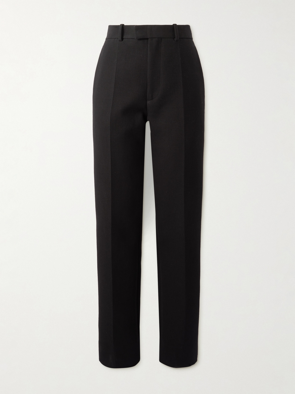 Bottega Veneta - Pleated Cotton-blend Crepe Straight-leg Pants - Black