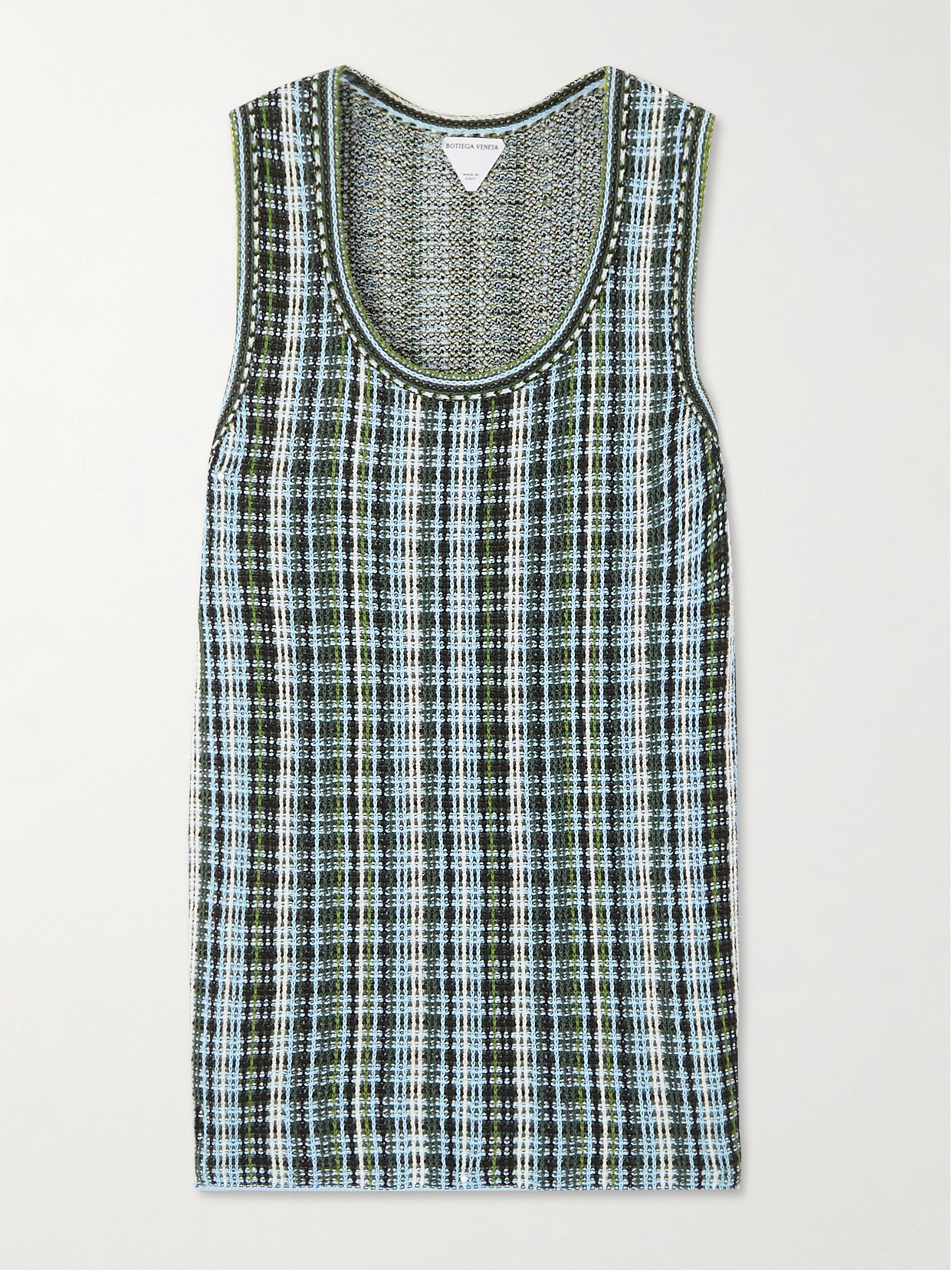 Bottega Veneta Checked Cotton Tank In Black