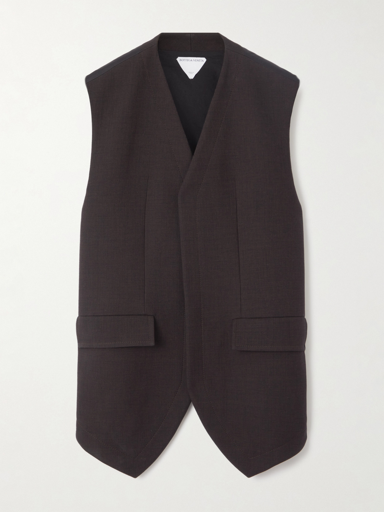 Bottega Veneta Cotton-blend Crepe Waistcoat In Brown