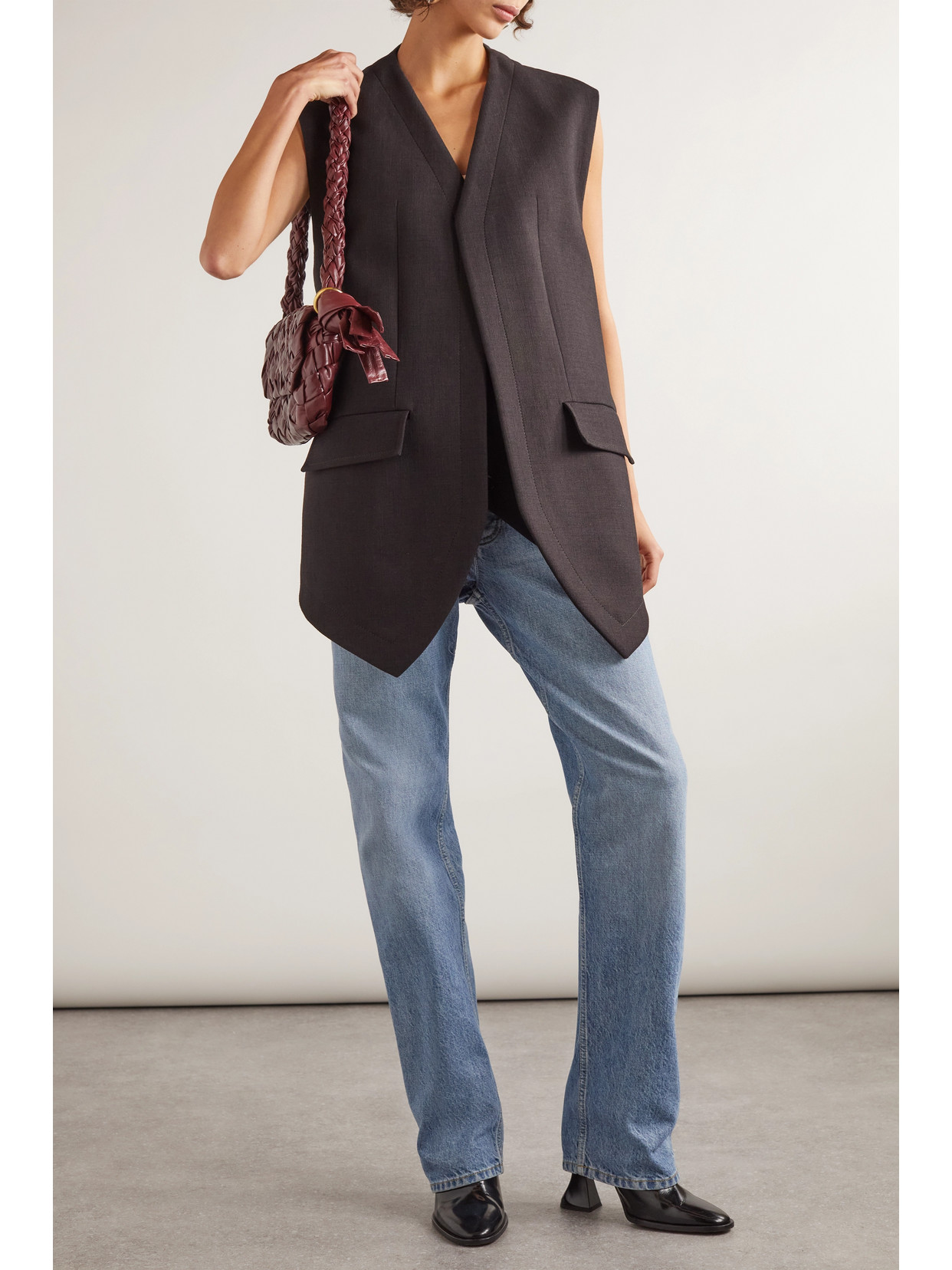 Cotton-Blend Crepe Vest