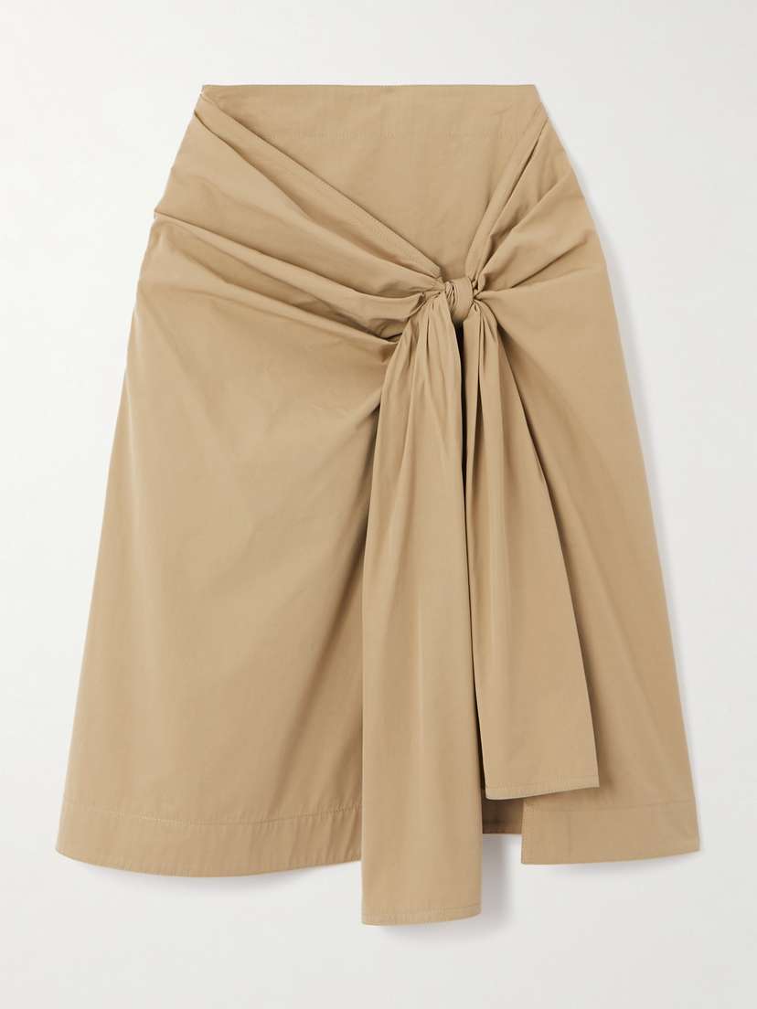 Bottega Veneta Knotted Cotton-blend Midi Skirt