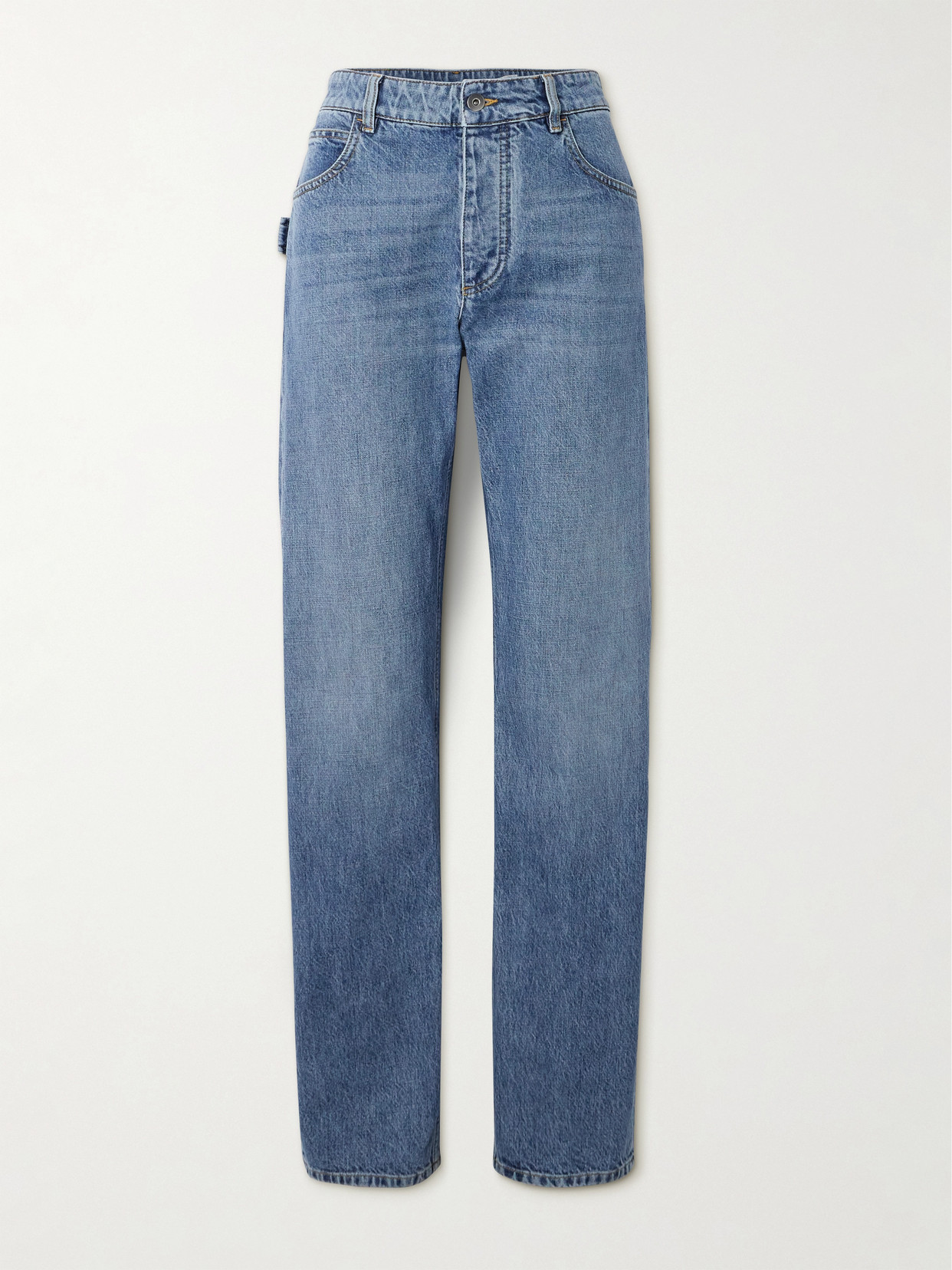 Bottega Veneta Blue 5-pocket Trousers In Denim Printed Viscose Woman In Blue