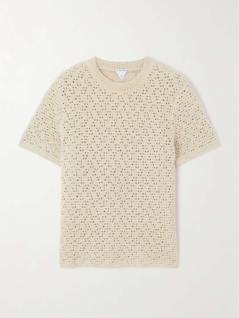 Bottega Veneta Crochet-knit Cotton T-shirt