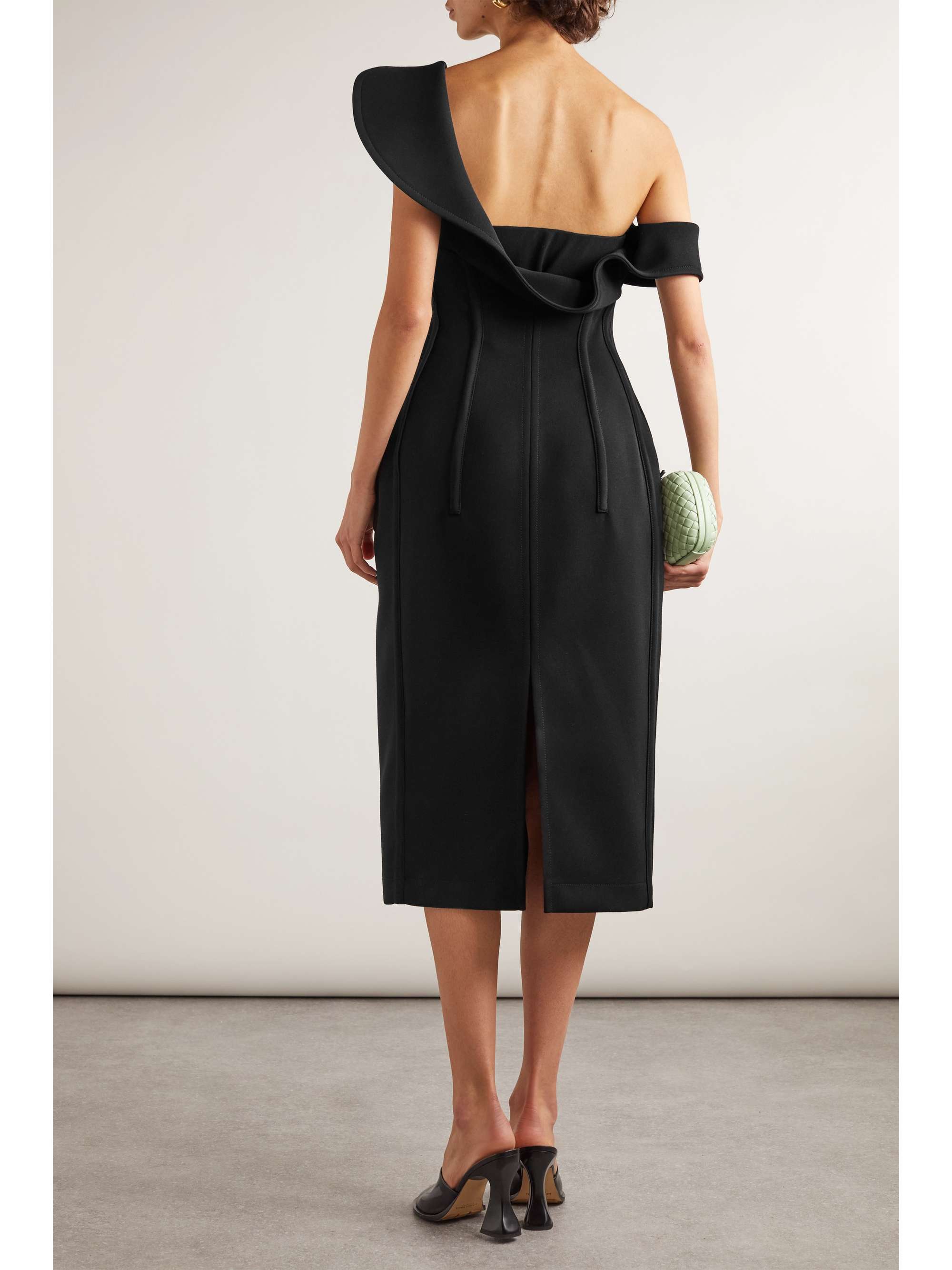 BOTTEGA VENETA One-shoulder wool midi dress | NET-A-PORTER