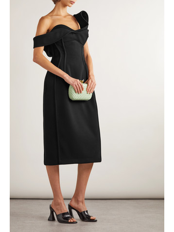 Bottega Veneta One-shoulder wool midi dress