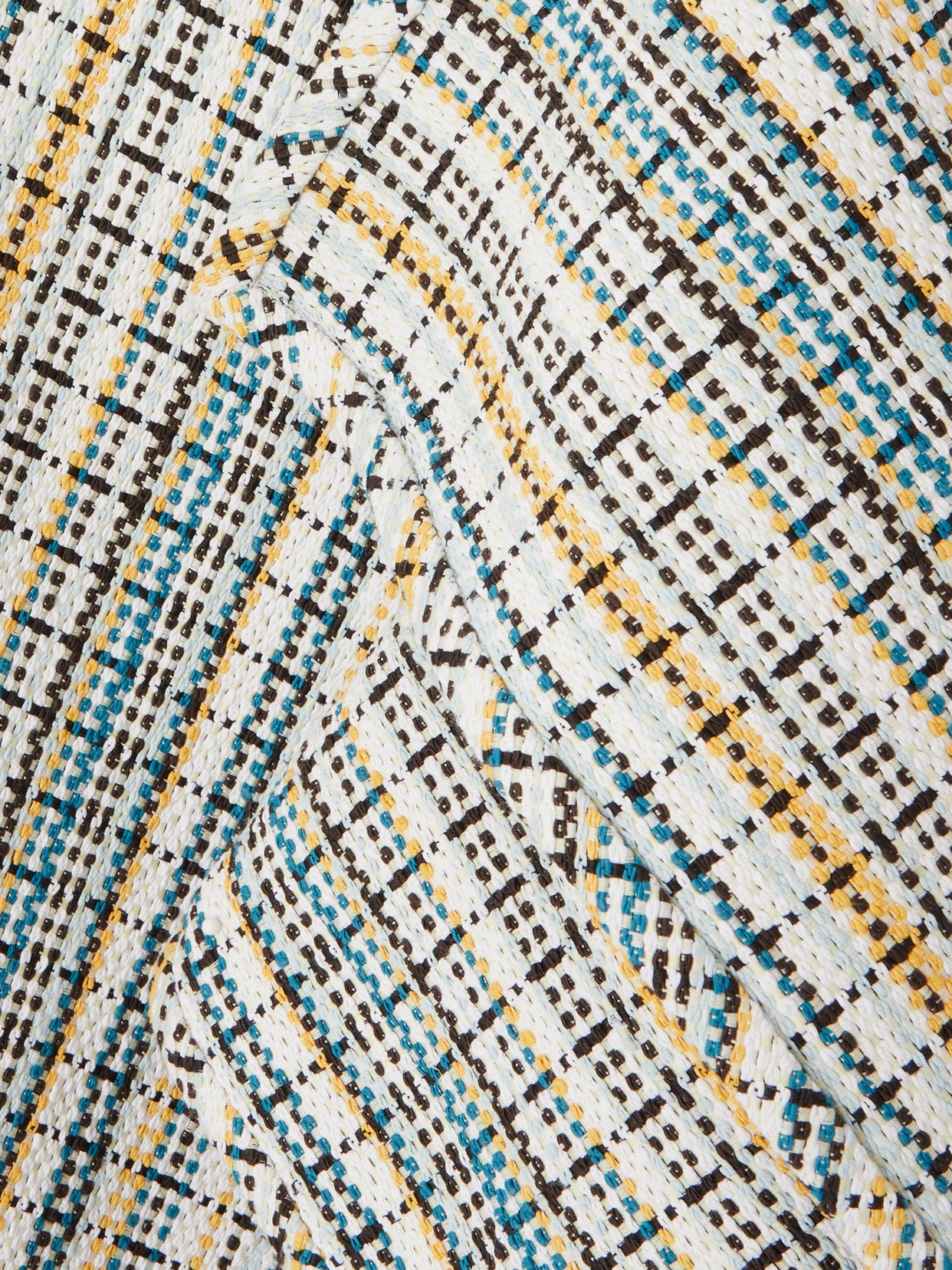 Bottega Veneta Women's Cotton Check Skirt | Size 40 | 782386v3g70 In White