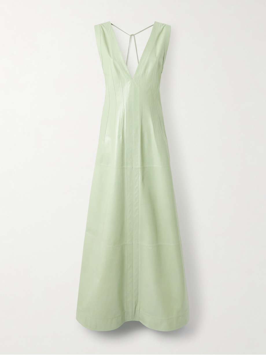 tasseled leather maxi dress