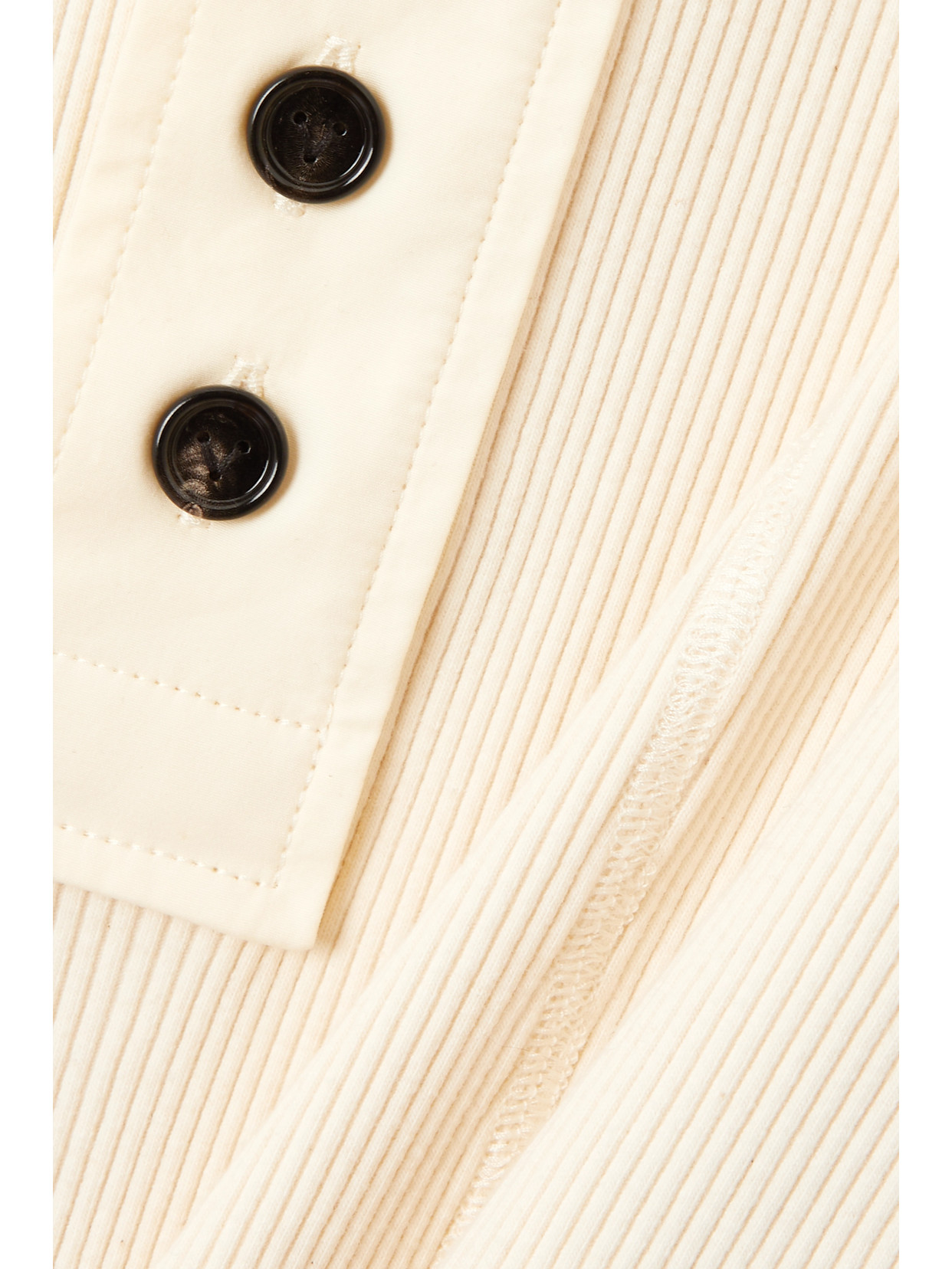 Button-Embellished Ribbed Stretch-Cotton Tank Top