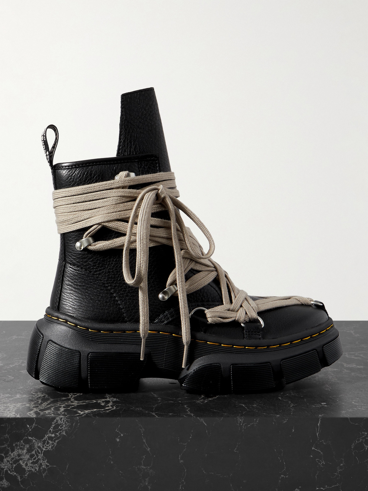 Rick Owens - + Dr. Martens 1460 Dmxl Mega Textured-leather Ankle Boots - Black