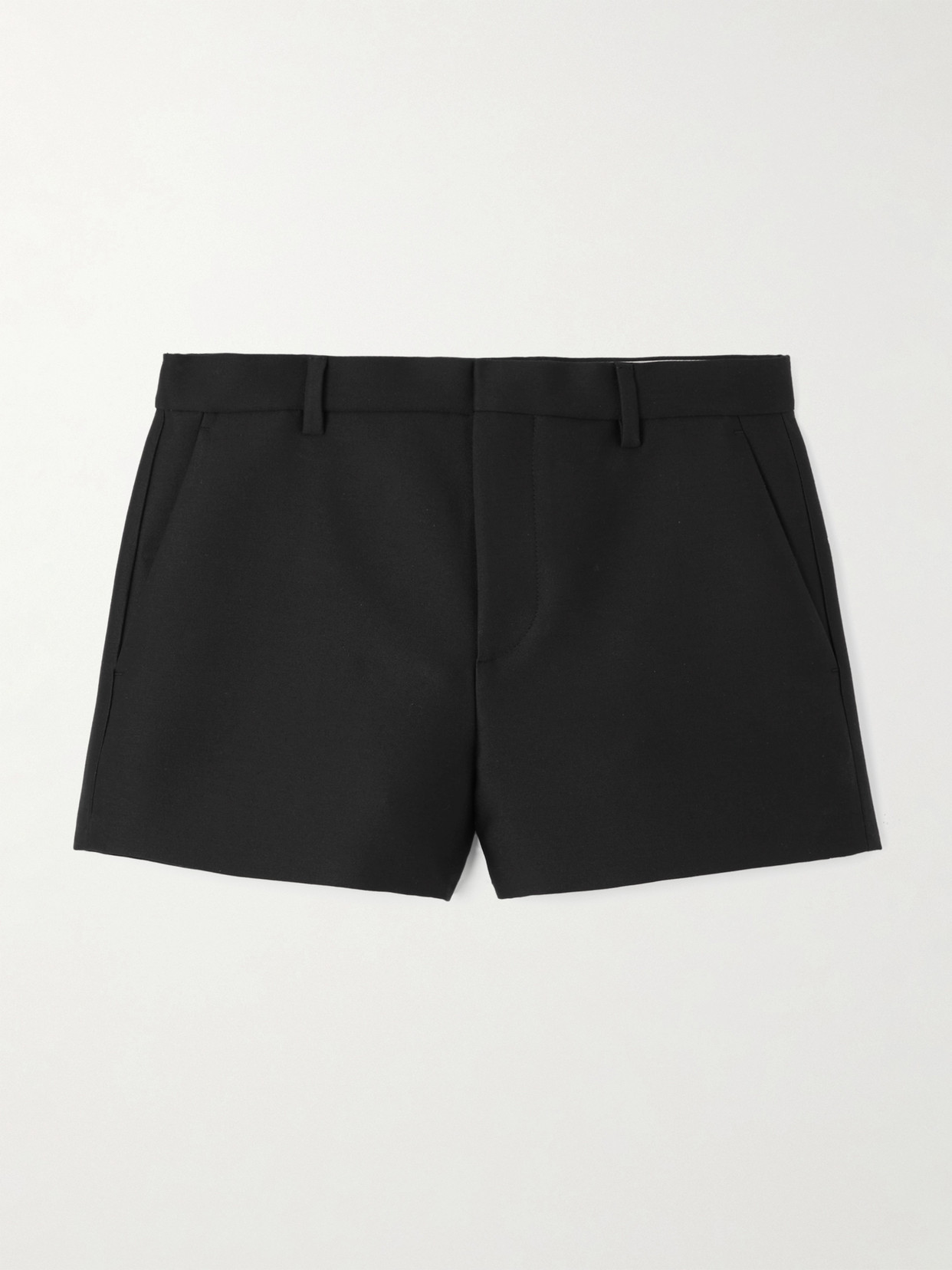 Gucci Wool And Silk-blend Crepe Shorts In Black