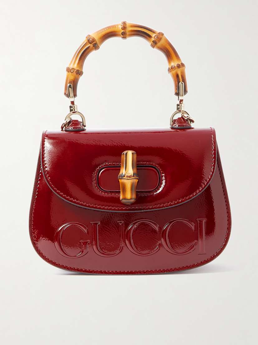 Gucci Bamboo Patent-leather Tote