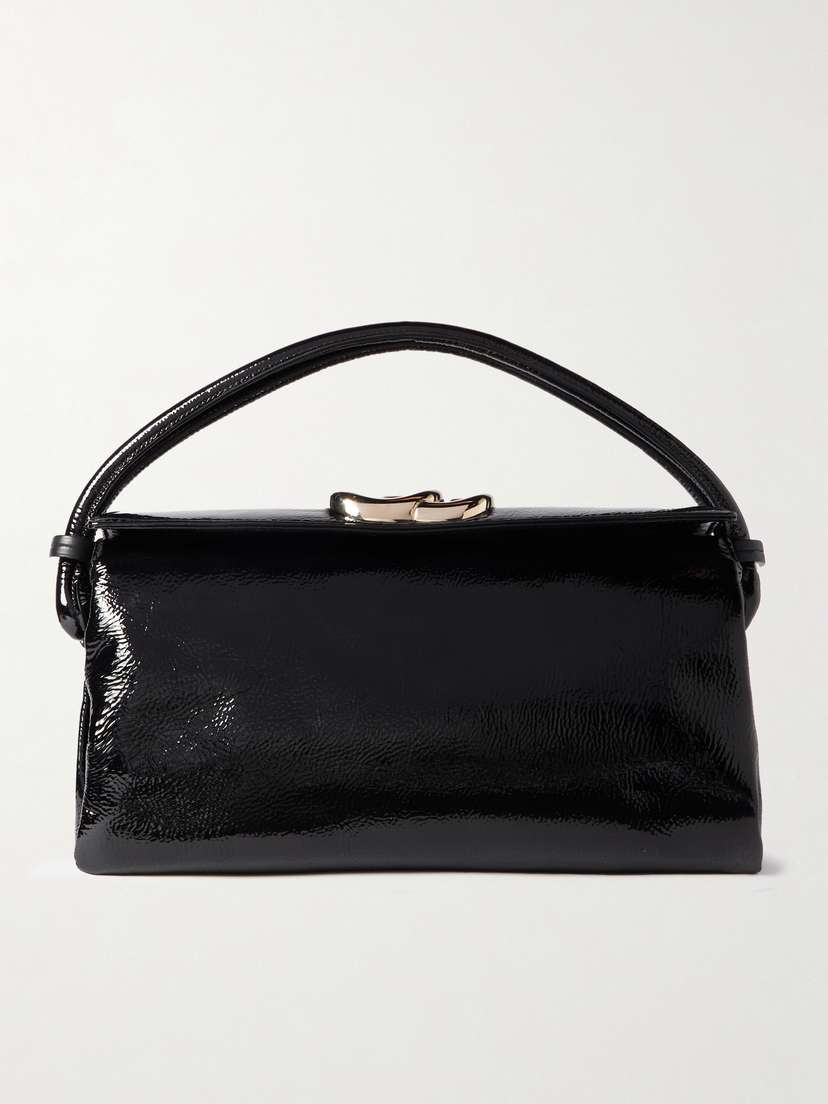 Gucci Embellished Crinkled Patent-leather Tote