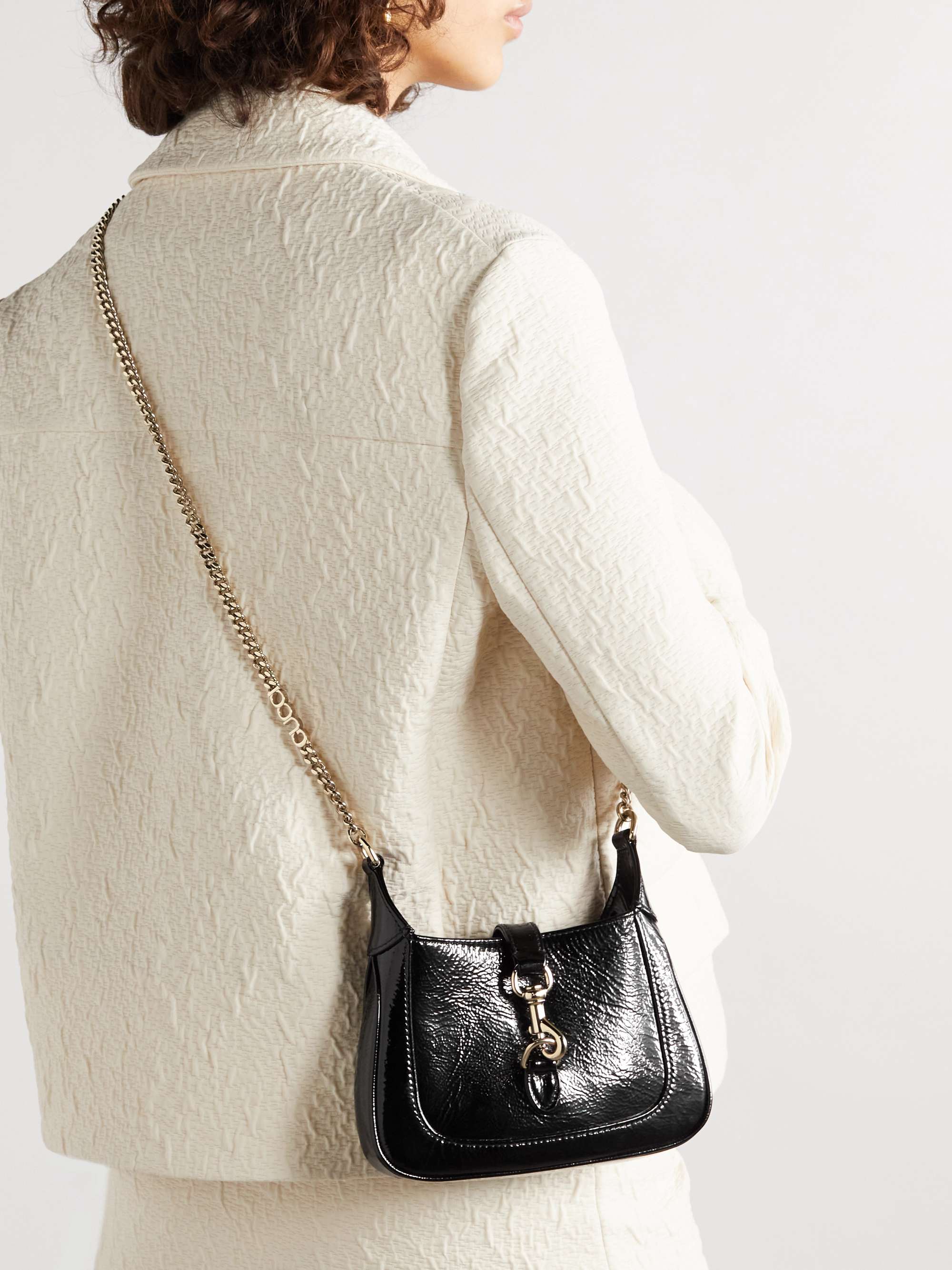 GUCCI Jackie mini crinkled patent leather shoulder bag NET A PORTER