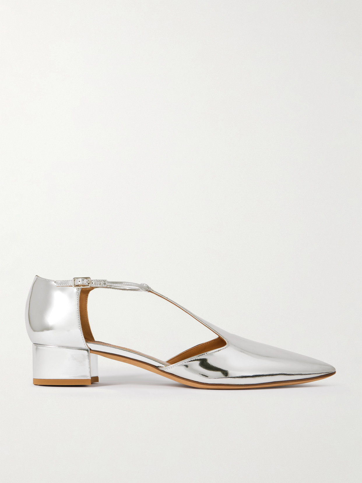 Emme Parsons Chelsea Mirrored-leather Pumps In Silver