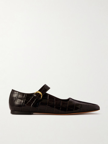 Emme Parsons Tramonto croc-effect leather Mary Jane ballet flats