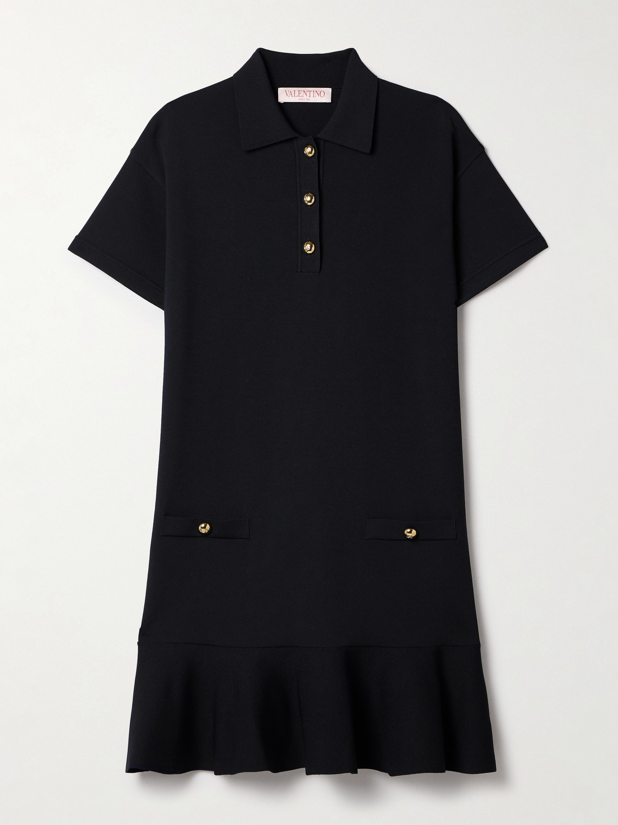 Valentino Stretch-knit Mini Dress In Blue