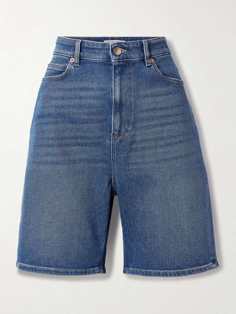 Valentino Garavani Embellished Denim Shorts