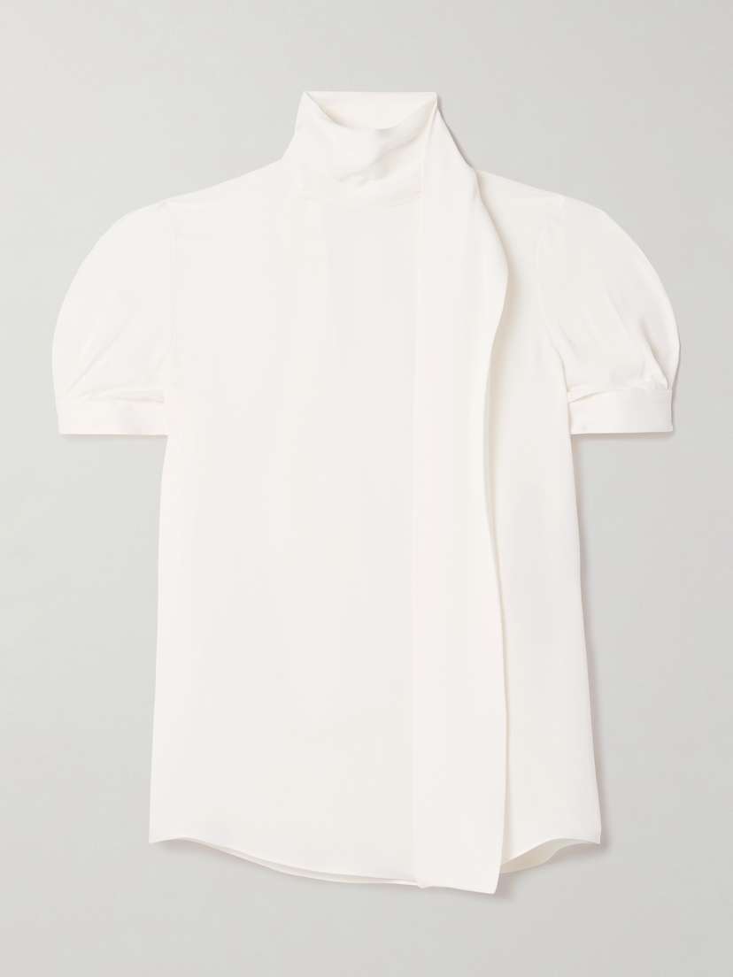 Valentino Garavani Tie-neck Silk-georgette Blouse
