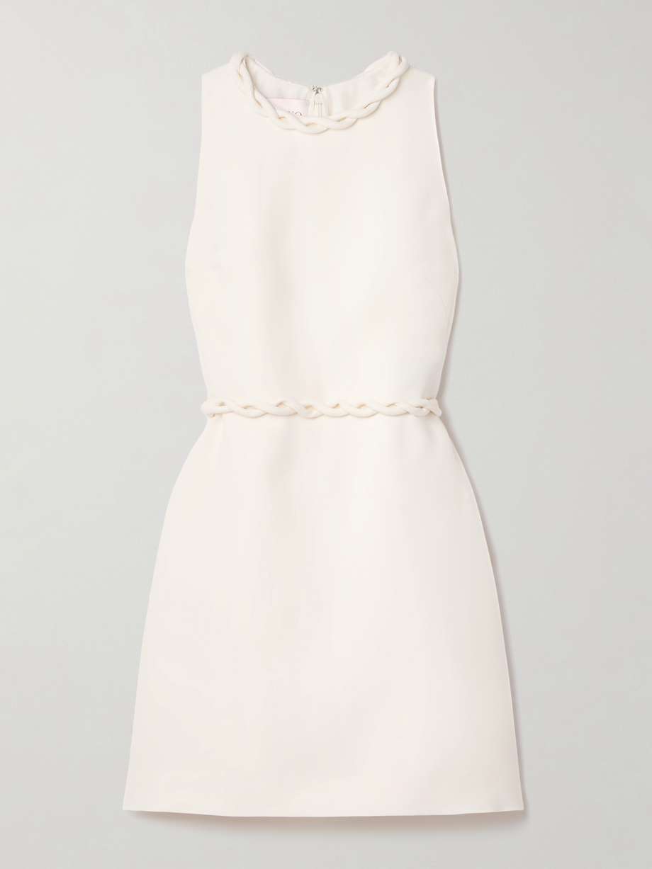 wool and silk-blend crepe mini dress