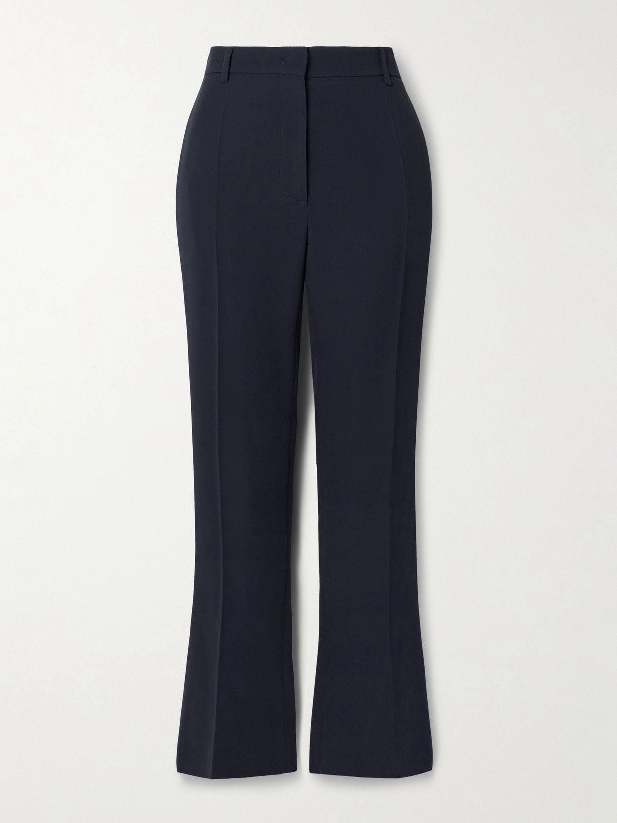 Valentino Silk-cady Flared Trousers In Blue