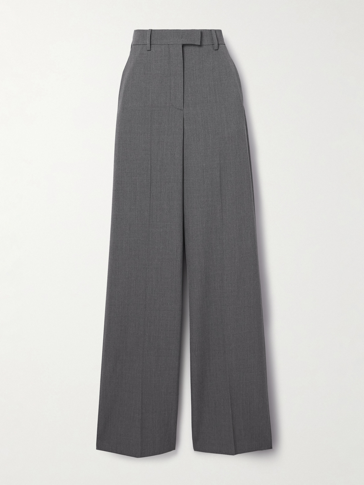 Valentino Wool-blend Wide-leg Pants In Gray