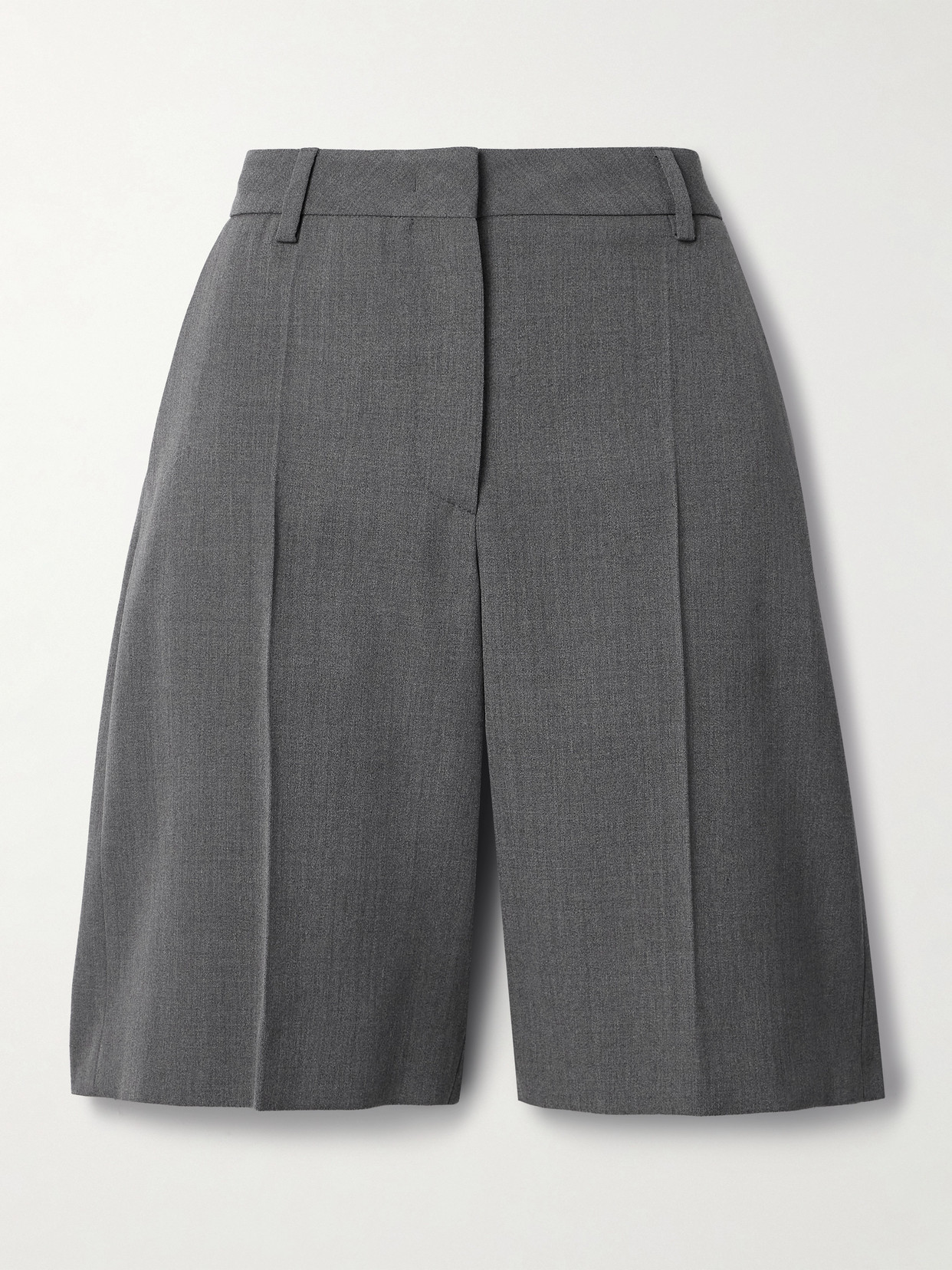 Valentino Wool-blend Shorts In Gray