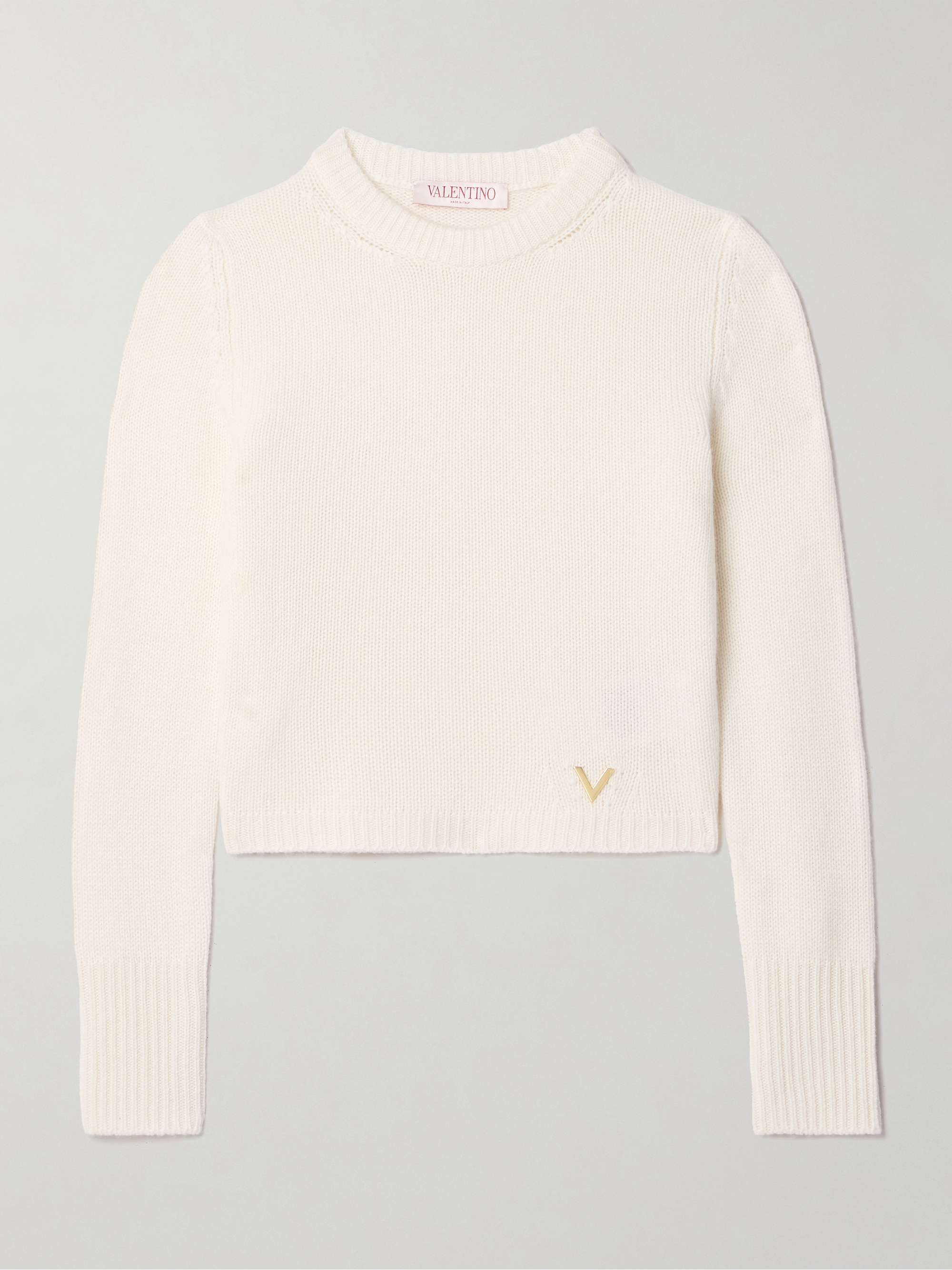 Embellished cashmere sweater outlet