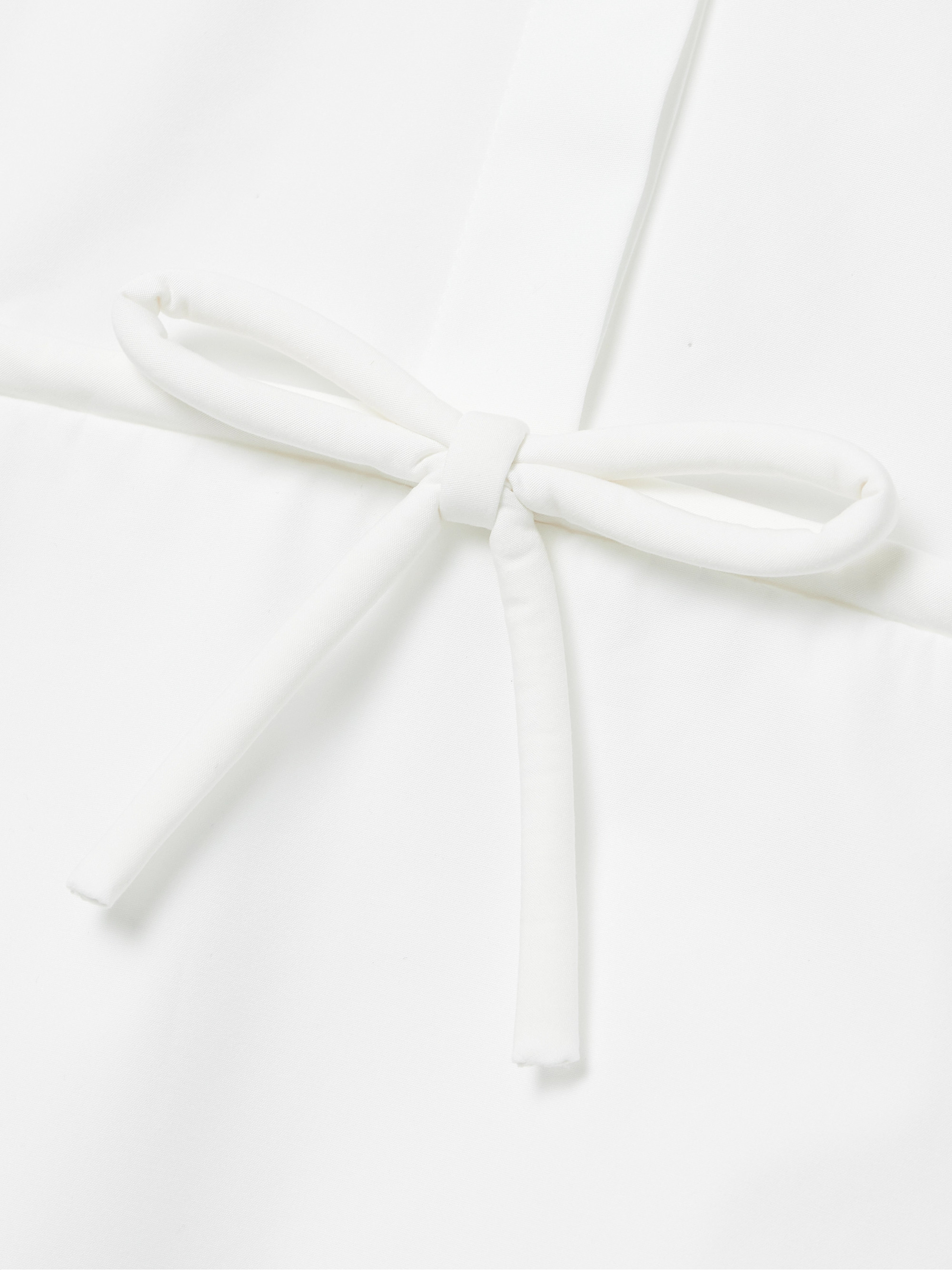 Valentino Garavani Bow-detailed pleated cotton-poplin mini shirt dress thumbnail