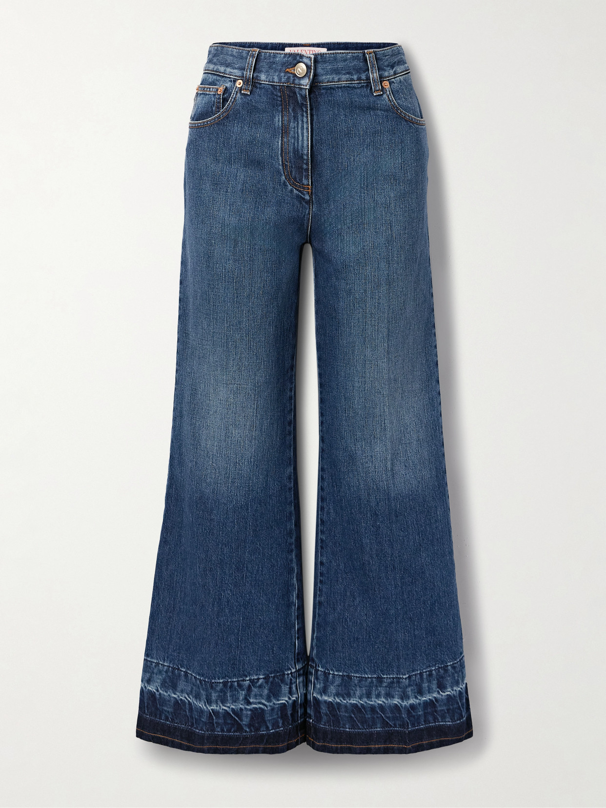 Valentino High-rise Wide-leg Jeans In Blue