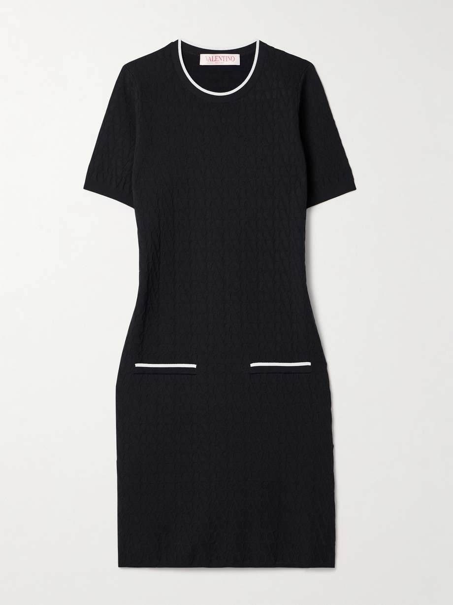 jacquard-knit mini dress