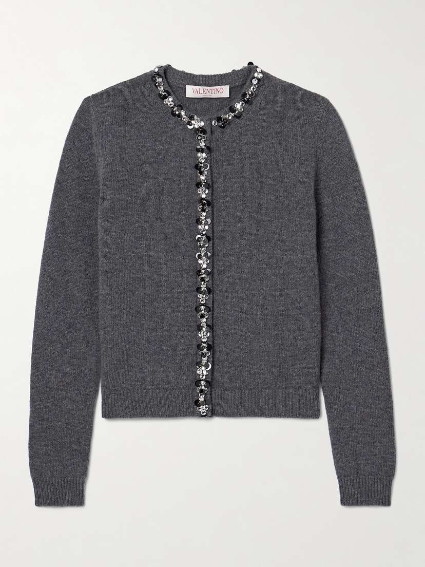 Valentino Garavani Embellished Wool Cardigan