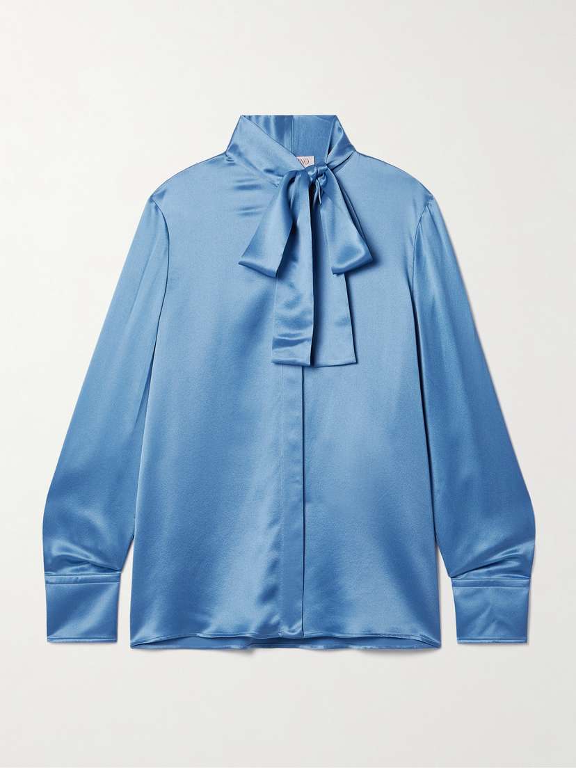 Valentino Garavani Pussy-bow Silk-satin Shirt