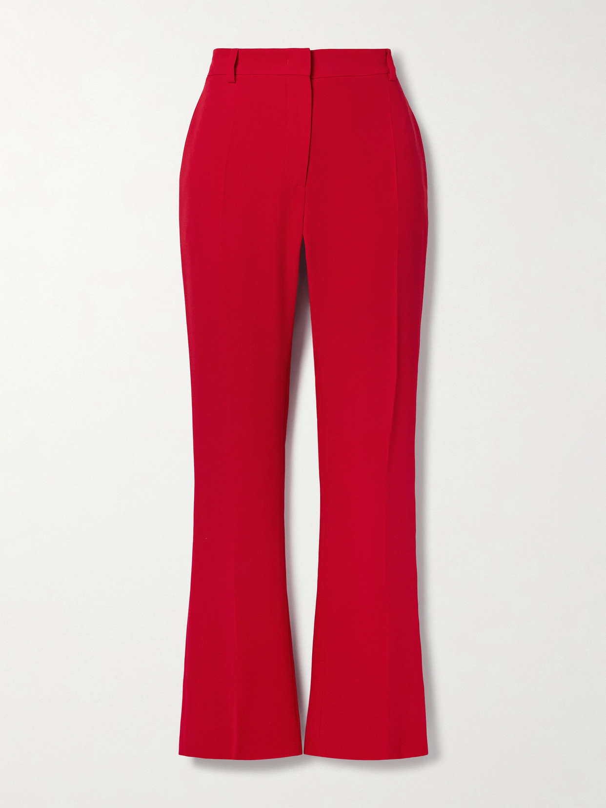 Shop Valentino Silk-cady Flared Pants In Red