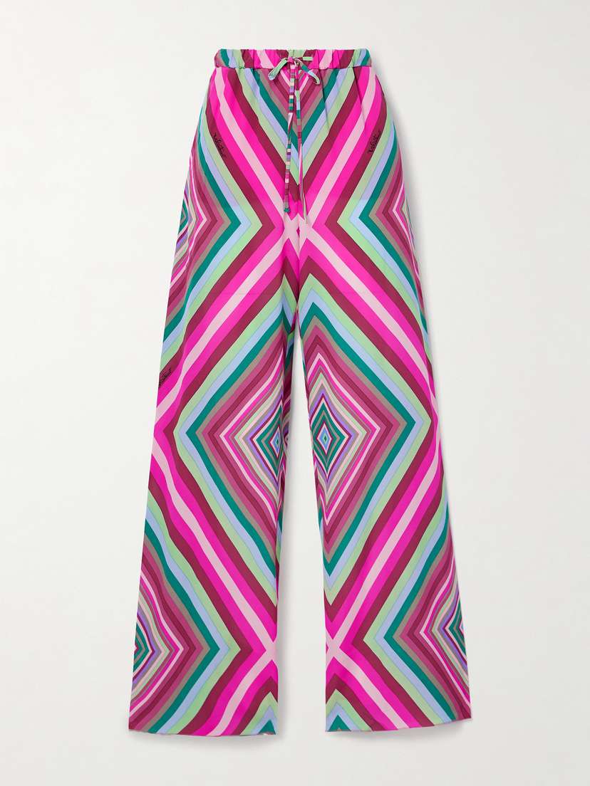 Valentino Garavani Printed Silk Crepe De Chine Wide-leg Pants