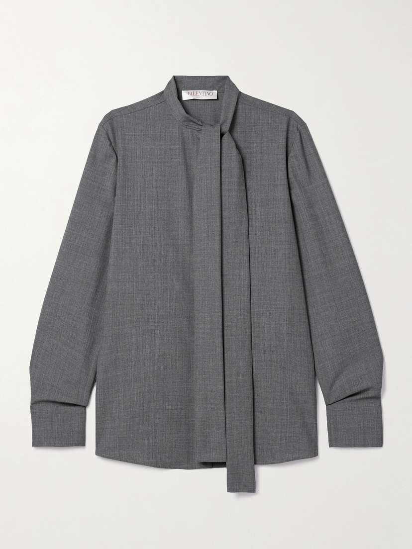 Valentino Garavani Pussybow Wool Shirt