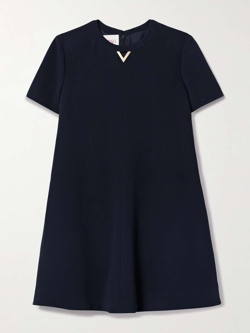 Valentino Garavani Embellished Cutout Crepe Mini Dress