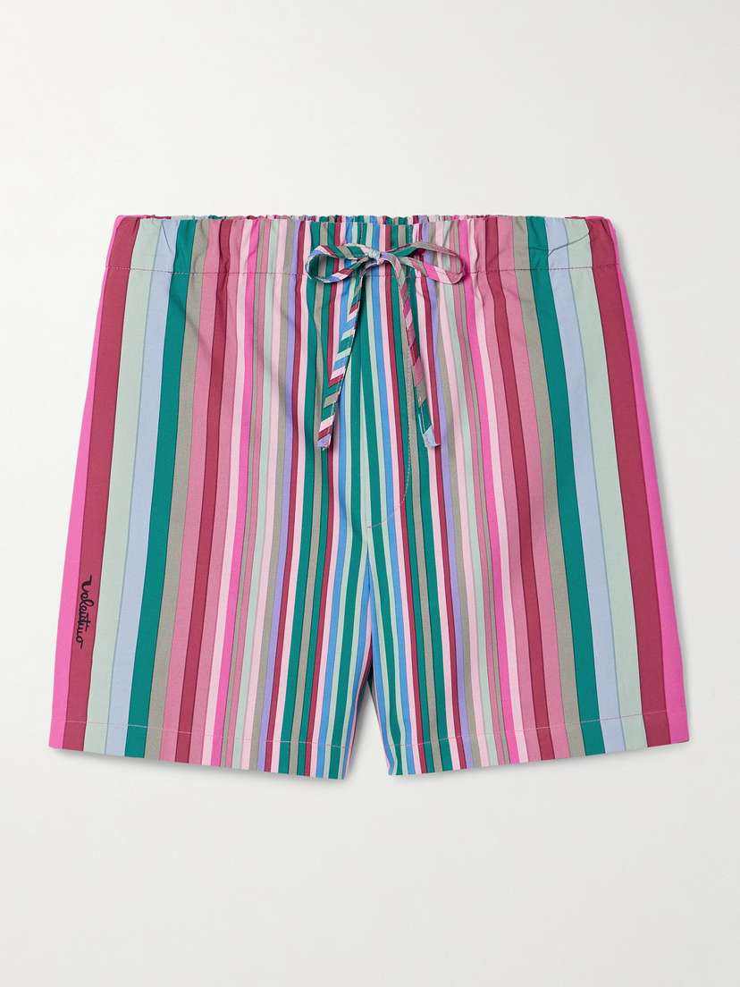 Valentino Garavani — Striped cotton-poplin shorts