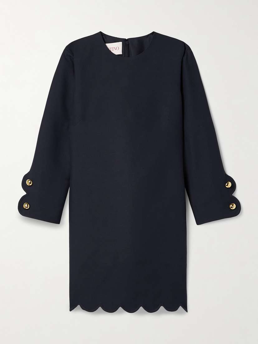 Valentino Garavani Scalloped Wool And Silk-blend Cady Mini Dress