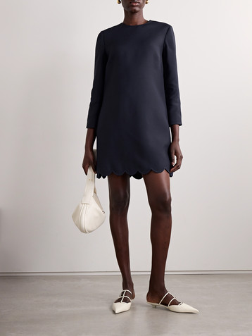 Valentino Garavani Scalloped wool and silk-blend cady mini dress
