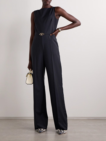 Valentino Garavani Belted wool and mohair-blend jumpsuit