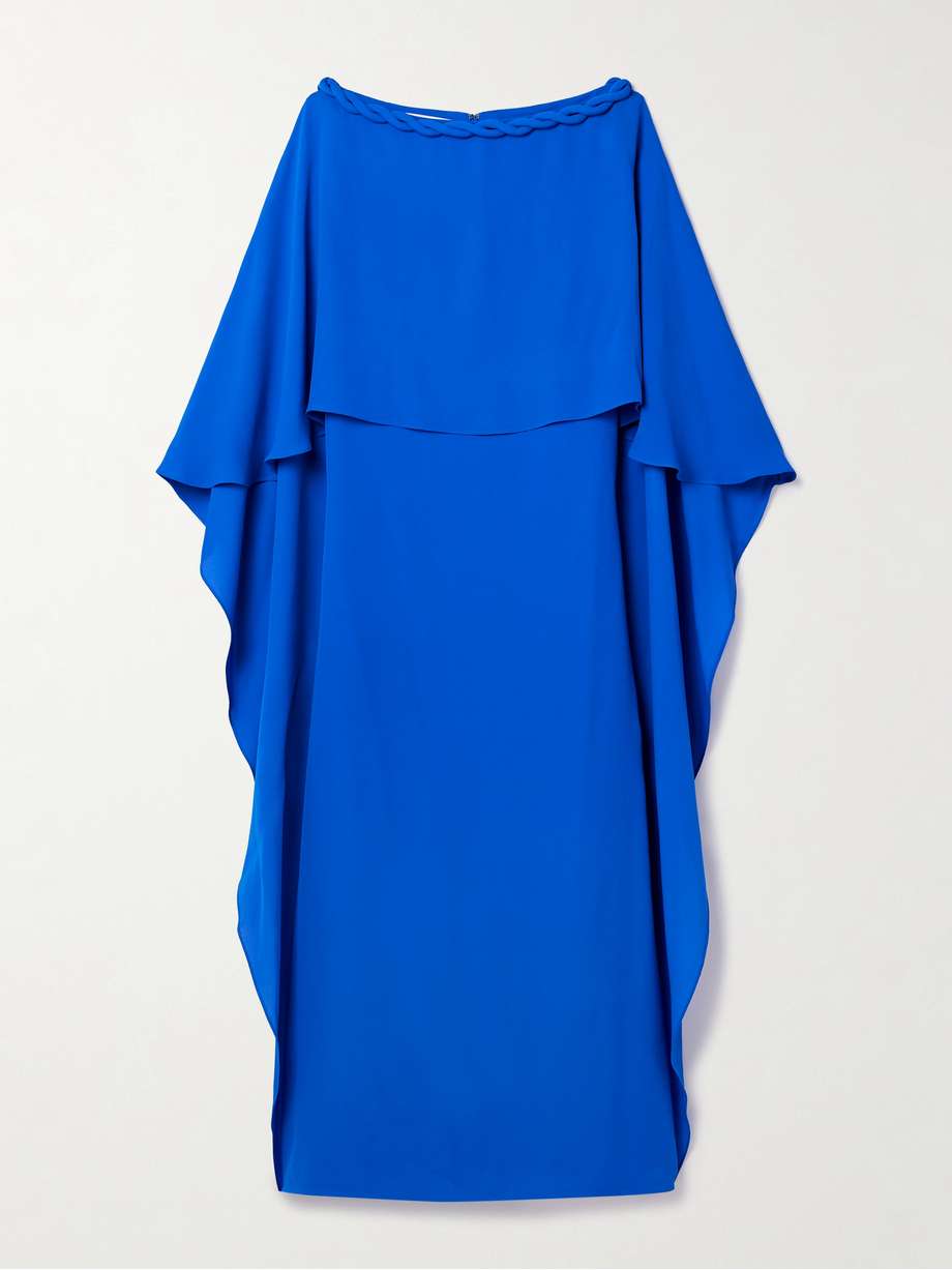cape-effect silk-georgette midi dress