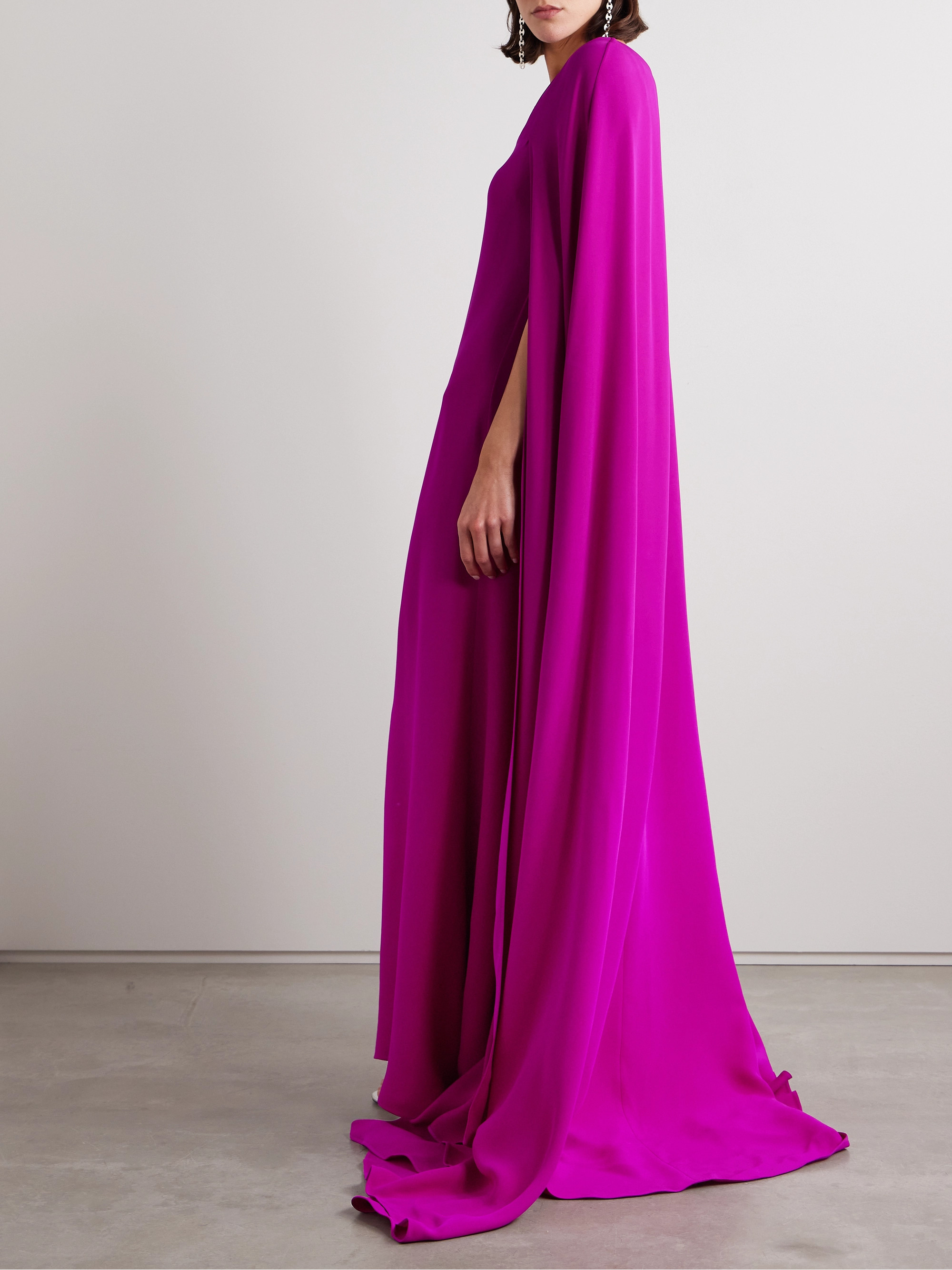 Valentino Garavani Cape-effect silk-crepe gown