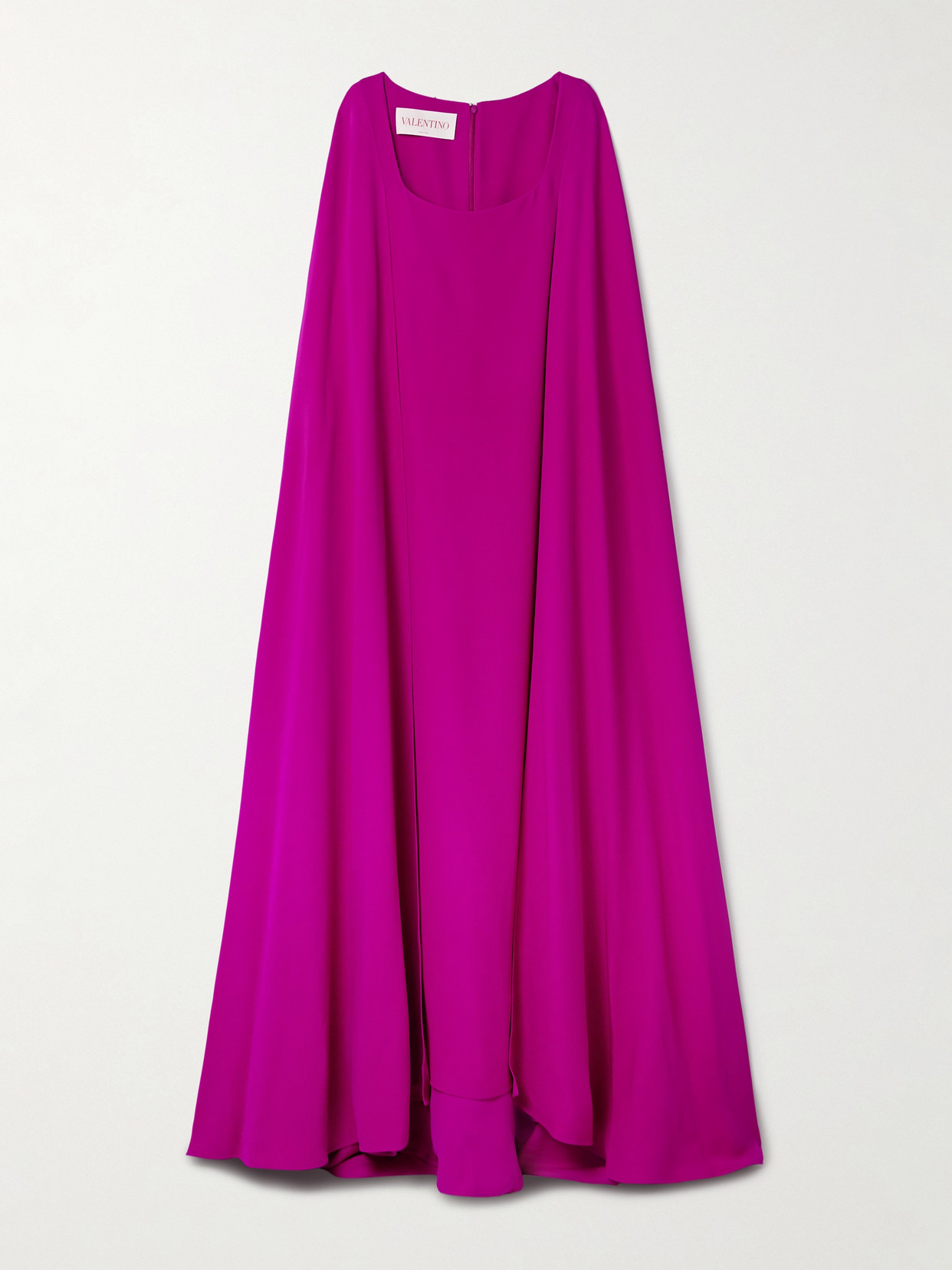 Valentino Garavani - Cape-effect Silk-crepe Gown - Purple