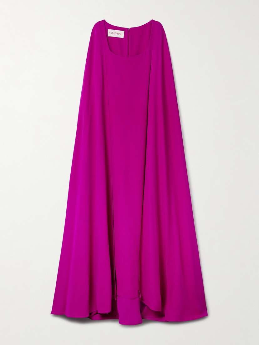 Valentino Garavani Cape-effect Silk-crepe Gown