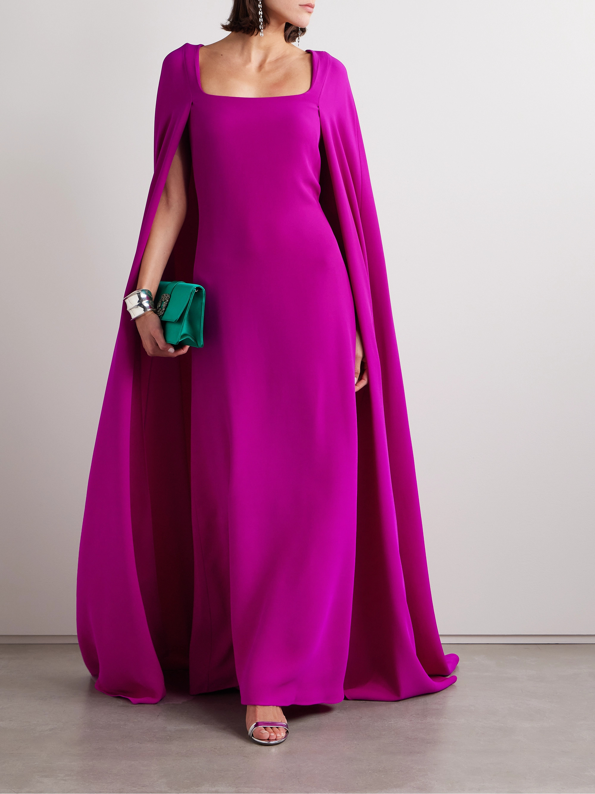 Valentino Garavani Cape-effect silk-crepe gown